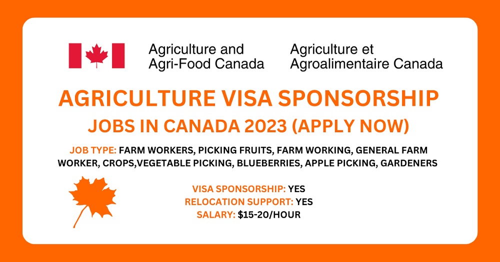 🇨🇦 Call to Apply Agriculture Jobs in Canada With Visa Sponsorship 2023