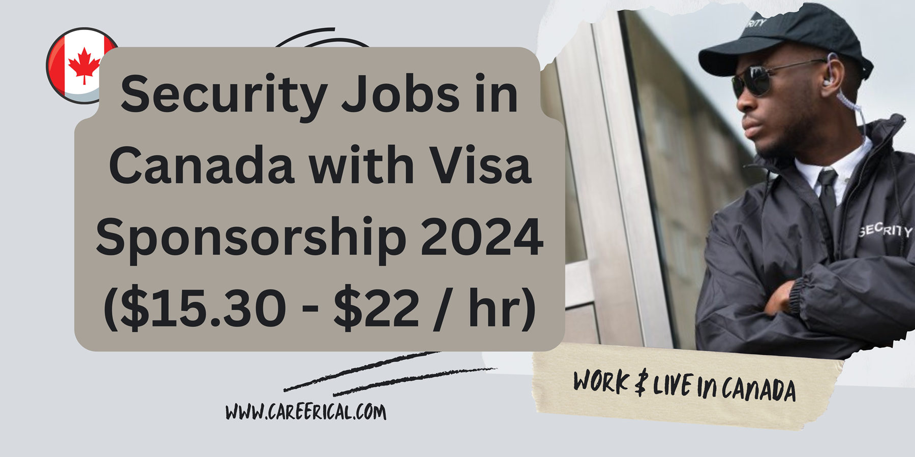 Security Jobs in Canada with Visa Sponsorship 2024 ($15.30 - $22 hr)