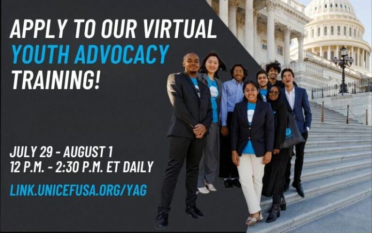 Call to Apply UNICEF USA's Youth Advocacy Training Program 2024