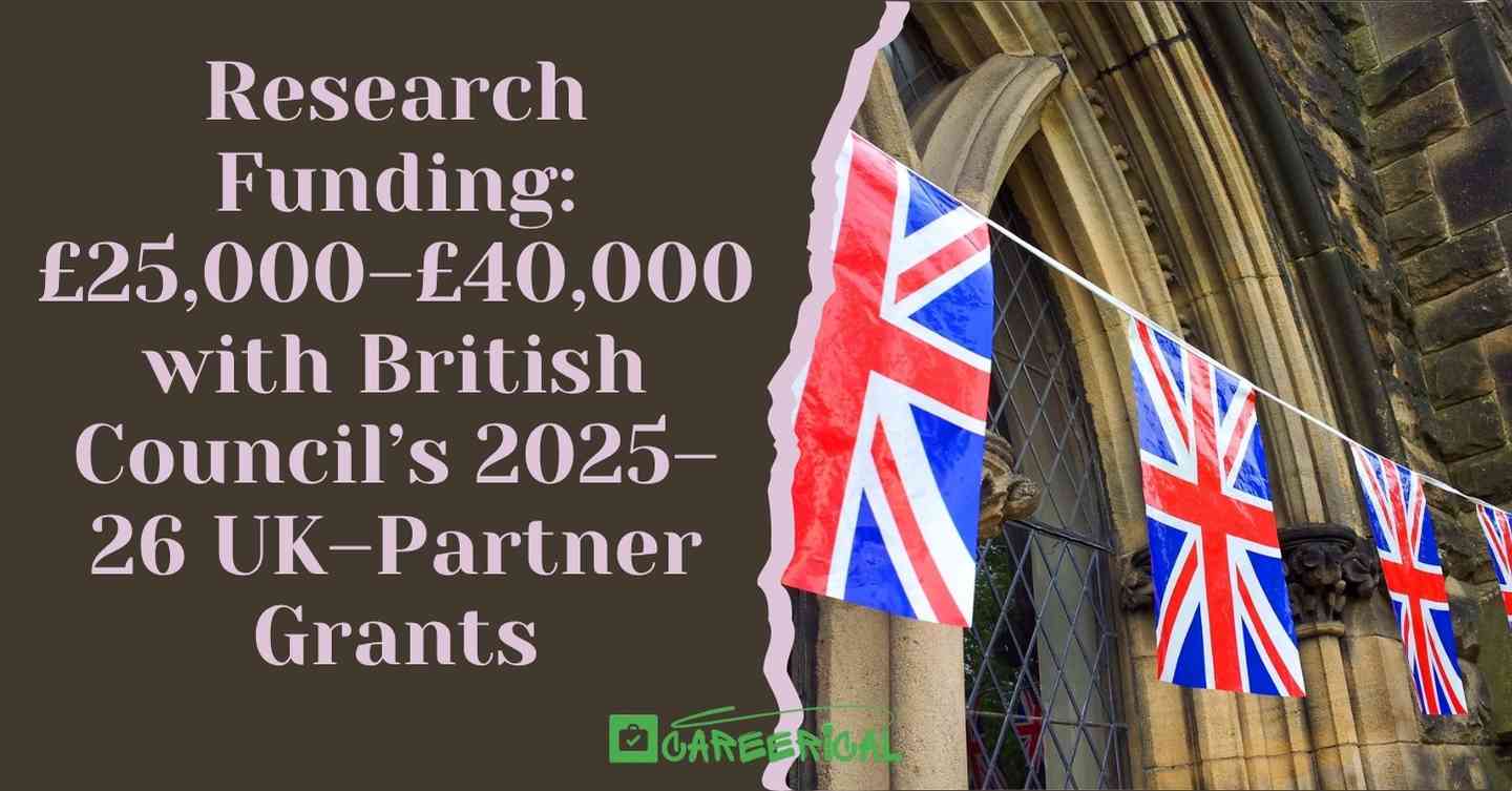 Research Funding £25,000–£40,000 with British Council’s 2025–26 UK–Partner Grants