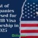 List of Companies Endorsed for U.S. H1B Visa Sponsorship 2025